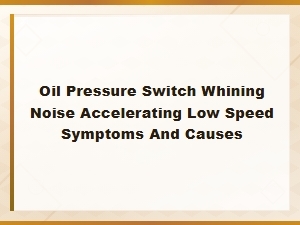 Oil Pressure Switch Whining Noise When Accelerating at Low Speed