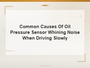 Oil Pressure Sensor Whining Noise at Low Speed: Common Causes and Fixes